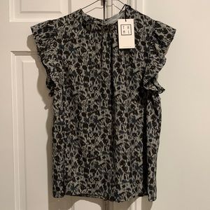 NWT flutter-sleeve blouse from THML.